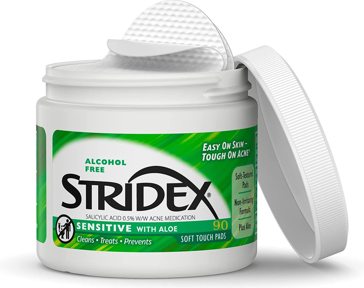 Очищающие диски для чувствительной кожи STRIDEX лечение акне Acne Pads With Aloe 90 шт. (234567)