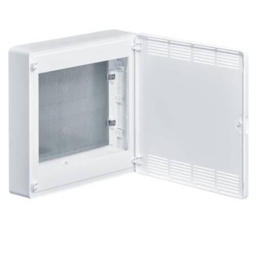 Щит Hager Golf 2-рядный для ММ-оборудования с наружной установкой и белыми пластиковыми перфорированными дверьми (VS218PZF)