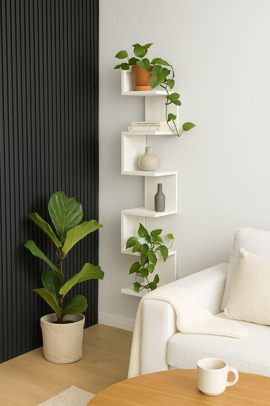 Полка настенная угловая MEBLIBUD P-111 открытая Белый - фото 2 Полка настенная угловая MEBLIBUD P-111 открытая Белый - фото 2