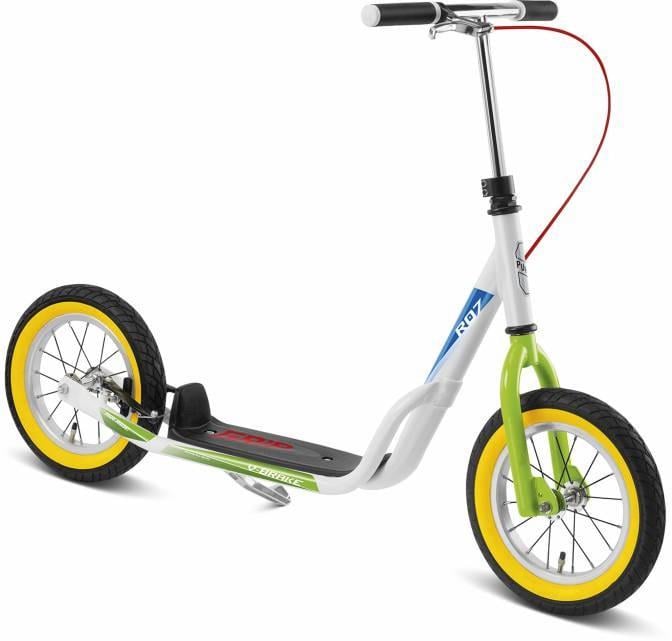 Самокат Puky R от 5 до 12 лет с тормозом Белый/Зеленый