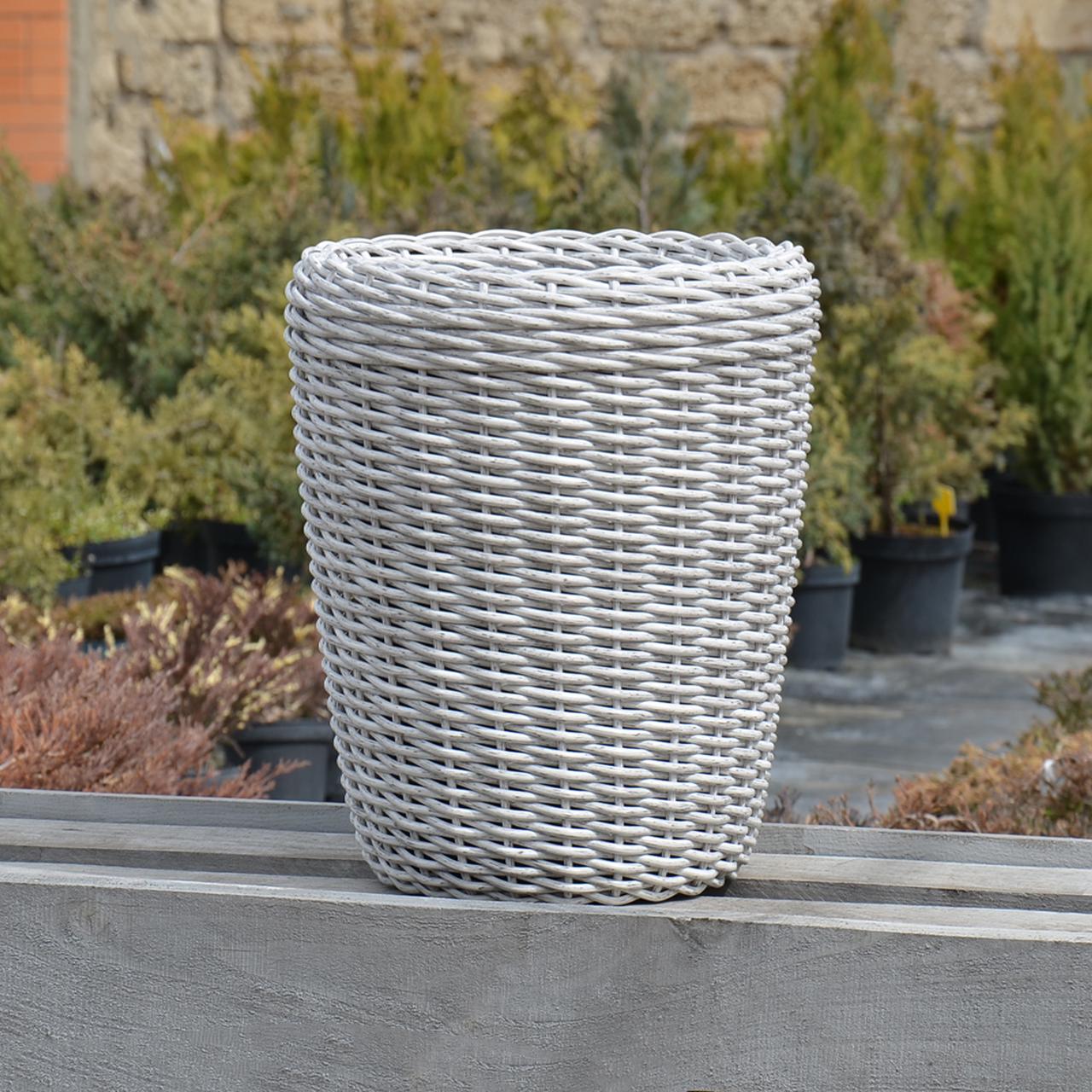 Кашпо высокое для цветов и растений из ротанга/ручной работы 16 л Белая береза - фото 4 Кашпо высокое для цветов и растений из ротанга/ручной работы 16 л Белая береза - фото 4