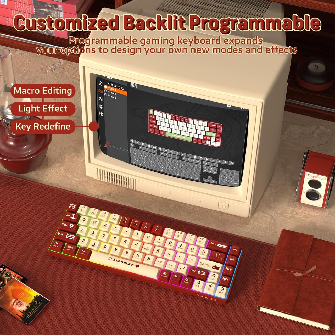 Клавіатура механічна дротова Ajazz AK680 RGB-підсвітка червоні світчі hotswap Red (2569097985) - фото 7