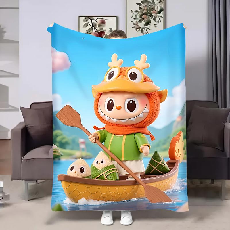 Плед плюшевый с 3D рисунком Лабубу 15 велюр 160х200 см (14827А)