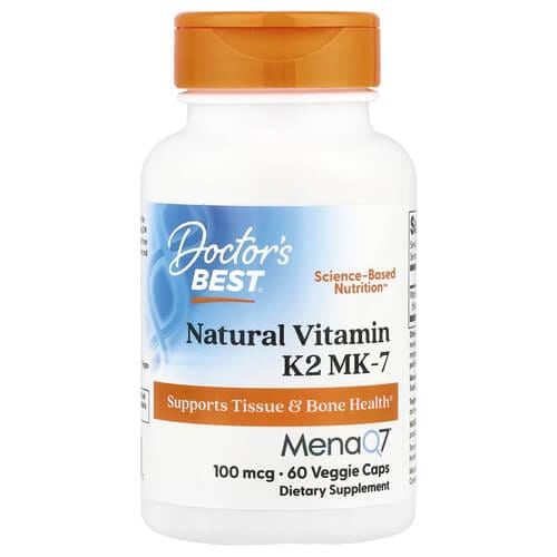 Витамин К Doctor's Best Vitamin K2 MK-7 100 mcg 60 Veggie Caps (DRB-00334)