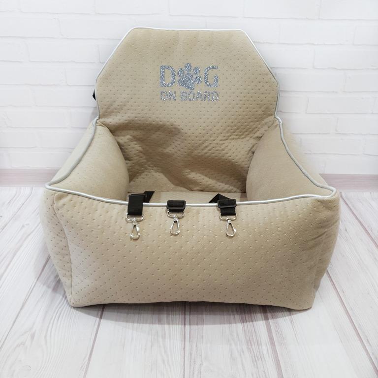 Автокресло для собак Amore mio Cane Medium до 10 кг 60х50х25 см Beige (CS-0012) - фото 4