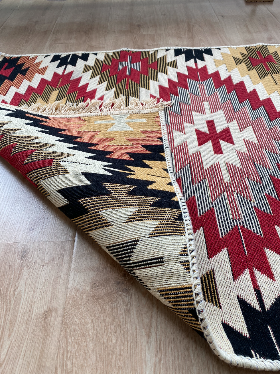 Коврик плетеный двухсторонний Shana Zummi 80x200 см Красный - фото 7