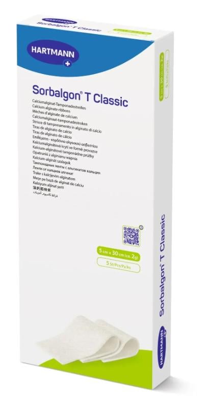 Альгінатна тампонадна стрічка Sorbalgon Classic 5х30 см