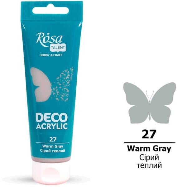Акриловая краска для декора ROSA Talent 27 75 мл Серый теплый матовый (322227) - фото 1 Акриловая краска для декора ROSA Talent 27 75 мл Серый теплый матовый (322227) - фото 1