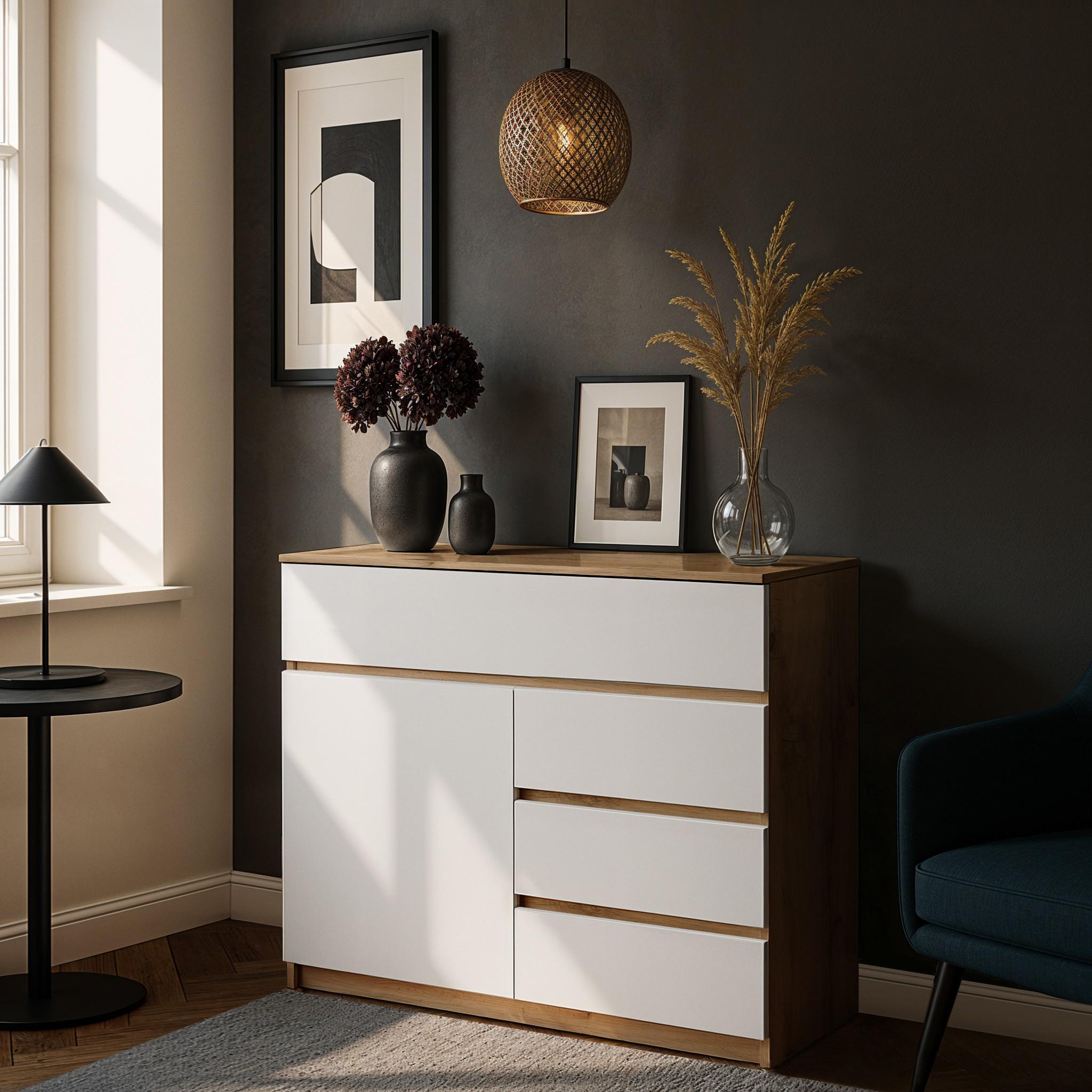 Комод Demetra 900х370х850 мм Дуб Аппалачи/Белый (29012979)