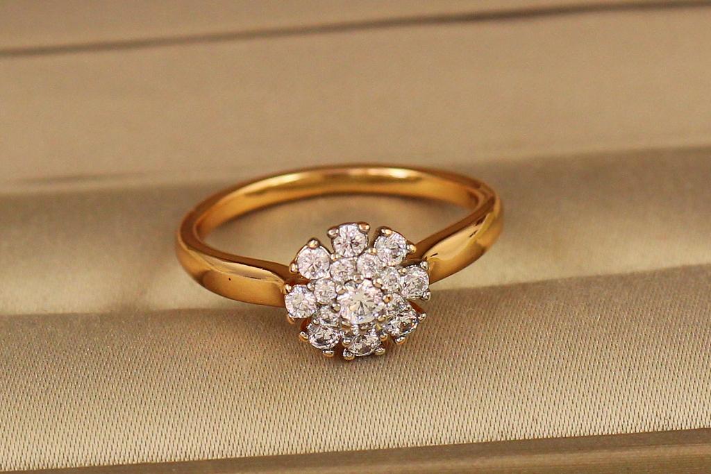 Кольцо Сальвия с родием р. 18 Золотистый (32899076)