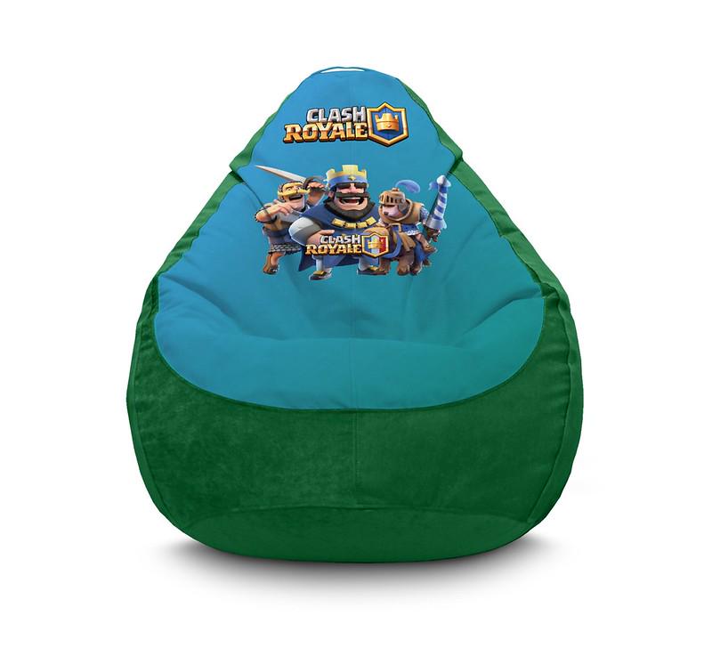Кресло мешок iPuff Clash Royale Флок XXL 90х125 см Зеленый
