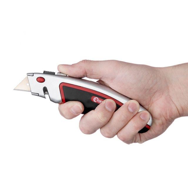 Нож строительный Intertool HT-0516 трапецевидный с выдвижным лезвием/металлический корпус 60x19 мм (21498173) - фото 7