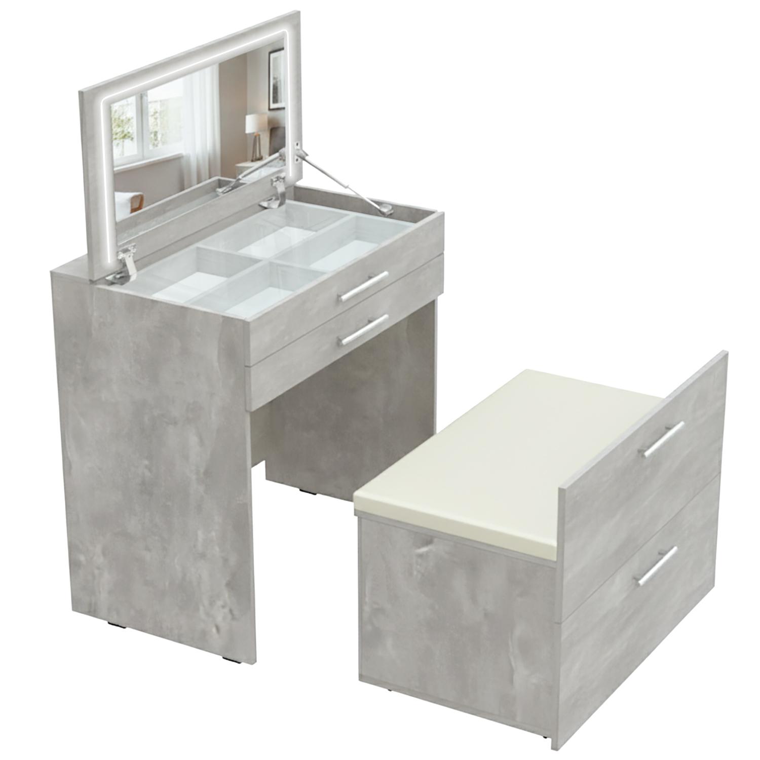 Стіл-трансформер макіяжний з розеткою МА 800 мм Ательє світлий Стіл-трансформер макіяжний з розеткою МА 800 мм Ательє світлий