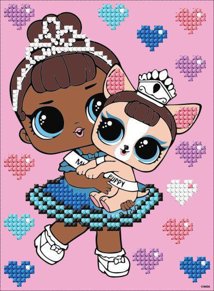 Алмазная мозаика с частичной выкладкой Ideyka LOL Surprise! Miss Baby With Miss Puppy 15х20 см (Id-AML1201)