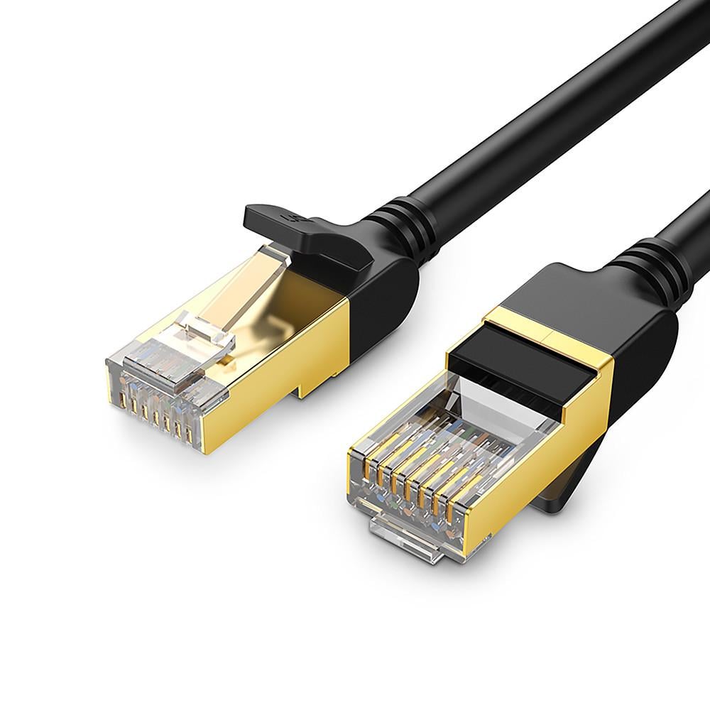 Мережевий кабель патч-корд UGREEN NW107 Cat7 F/FTP Round Ethernet Cable 0,5 м Black (11229)