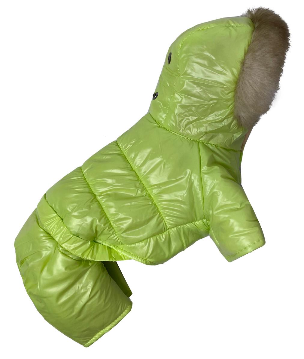 Комбінезон для собак зимовий A-74 лакований р. 4 Салатовий (70579914)