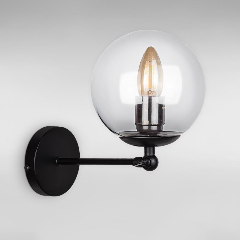 Світильник настінна куля Light House LS-18150F-1 BK/CL Чорний/Прозорий - фото 2 Світильник настінна куля Light House LS-18150F-1 BK/CL Чорний/Прозорий - фото 2