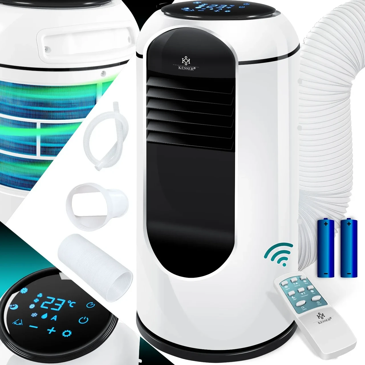 Кондиционер вентилятор мобильный KESSER 4в1 2,7 кВт 35x78,5x37 см Белый - фото 7 Кондиционер вентилятор мобильный KESSER 4в1 2,7 кВт 35x78,5x37 см Белый - фото 7