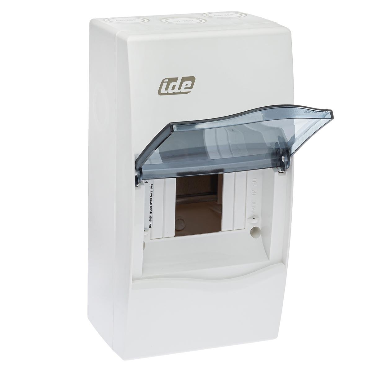 Распределительный щит IDE 1x4 модулей IP40 с шинами N и PE 228x120x99 мм (BV4PT/RR)