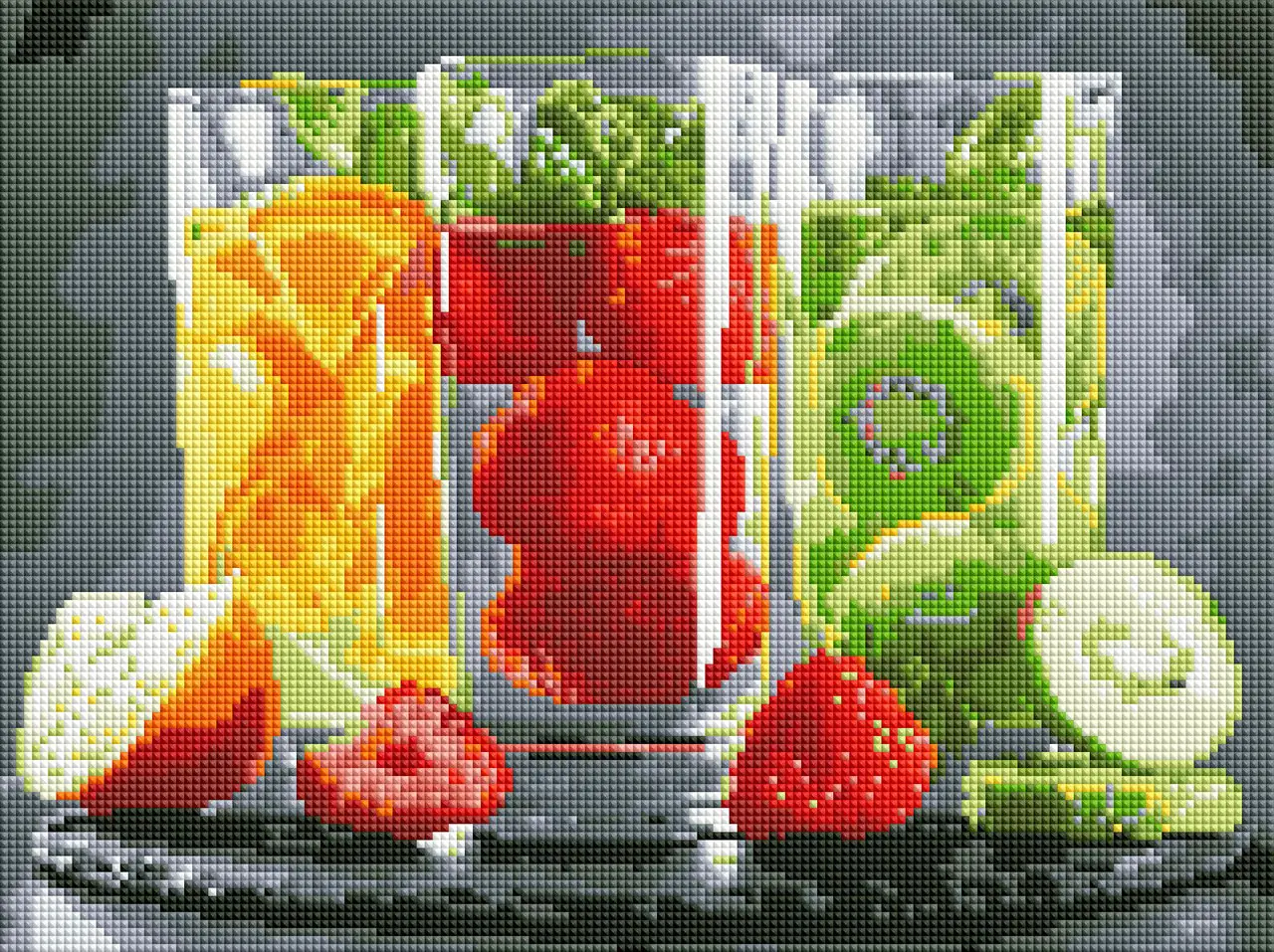Алмазная мозаика ColorArt Коктейли квадратные алмазы 30х40 см (ST486)