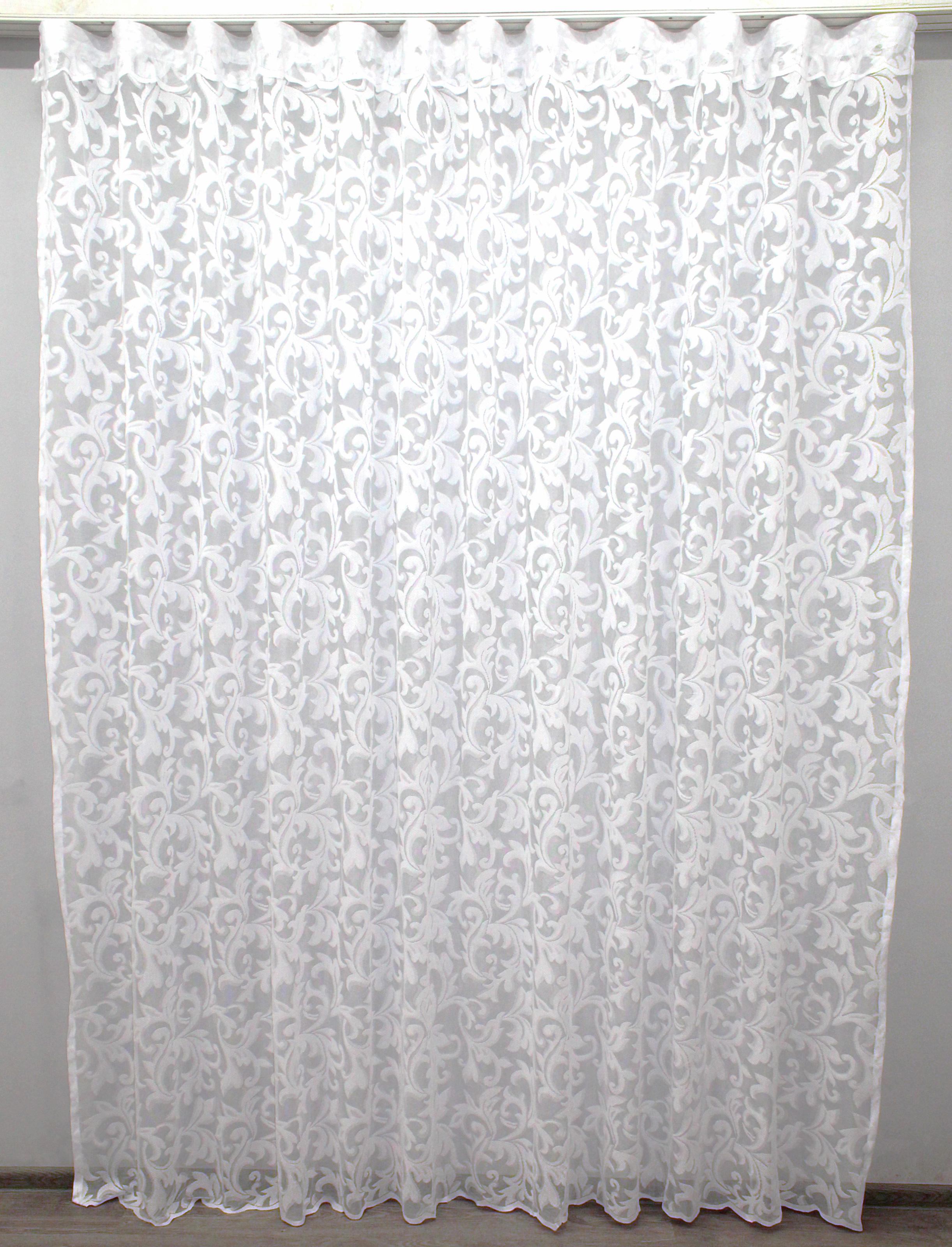 Тюль VR-Textil 1114т Розалия жаккард 300х270 см Белый (40-058)