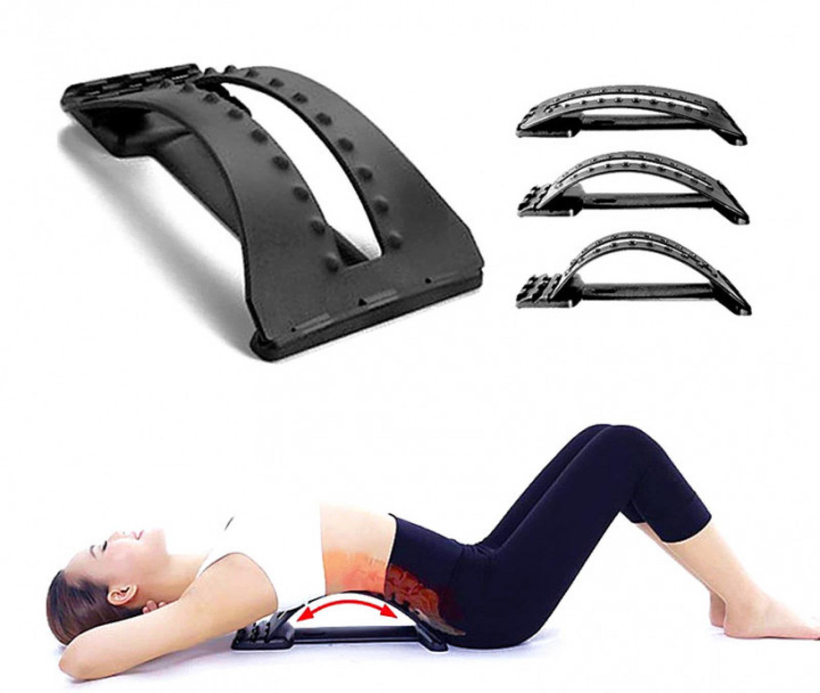Массажный ударный пистолет Fascial Gun 4 насадки + Тренажер для спины Magic Back Support - фото 4