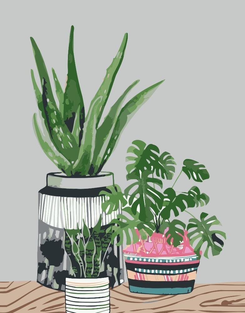 Алмазная мозаика Домашние цветы DIY-125 полная выкладка 30x40 см (26914)