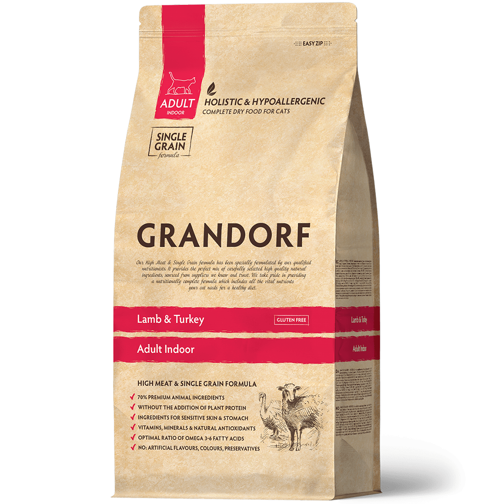 Сухой корм Grandorf Lamb and Brown Rice indoor для взрослых кошек 0,4 кг - фото 1