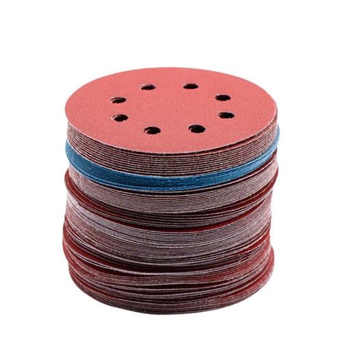 Круги шлифовальные 125 мм 8 отверстий на липучке оксид алюминия 100 шт. (509992) Круги шлифовальные 125 мм 8 отверстий на липучке оксид алюминия 100 шт. (509992)