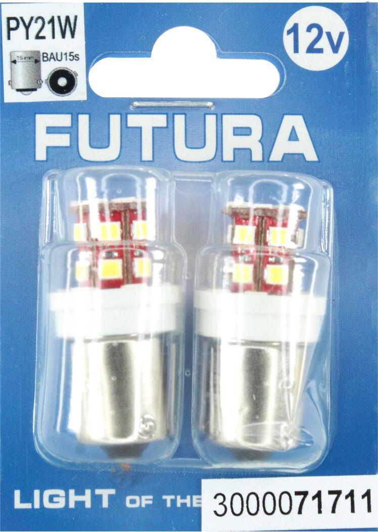 Лампочка FUTURA Груша LED SMD 12V 24 диода PY21W BAU15s 2 шт. Белый (71711)