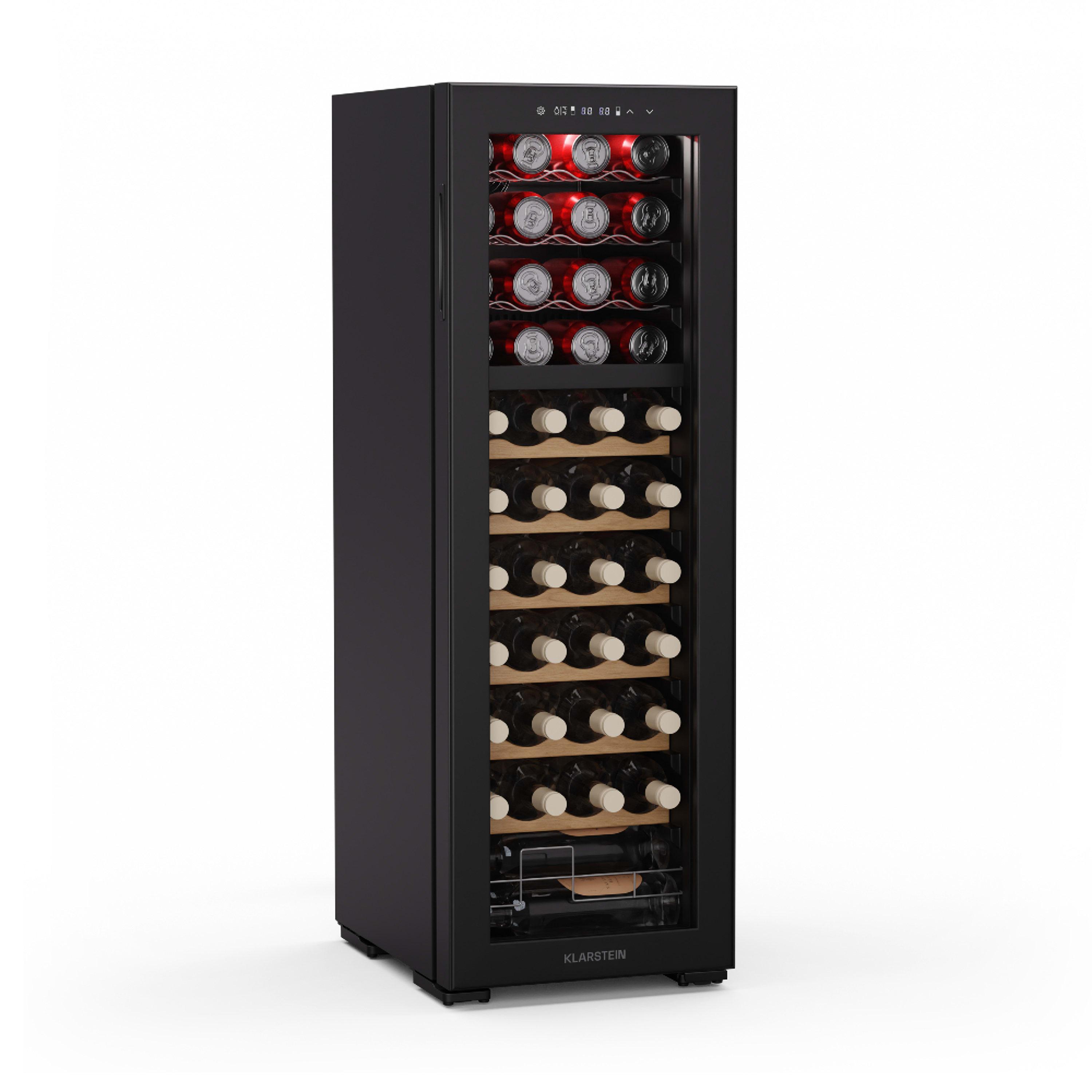 Винный-шкаф KLARSTEIN Bovella 44 Duo+ стеклянная дверца/сенсорный 121 л Черный (25232628)