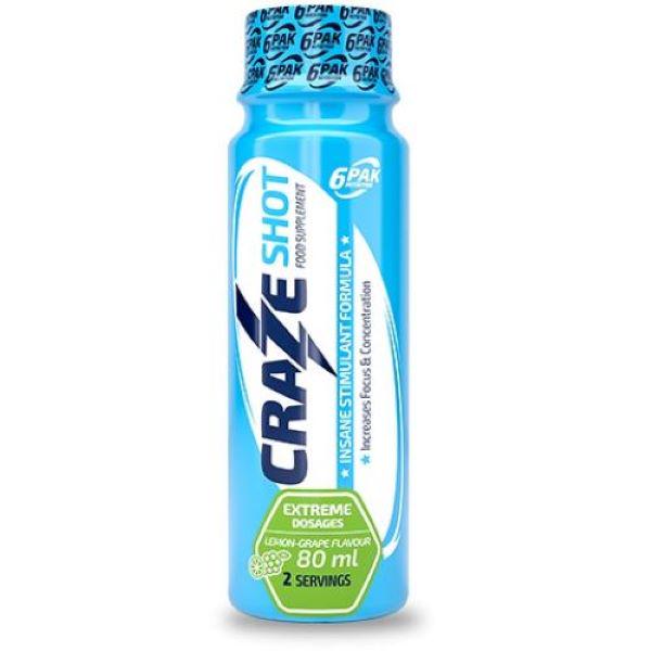 Предтренировочный комплекс 6Pak CrazeShot Lemon grape 80 ml