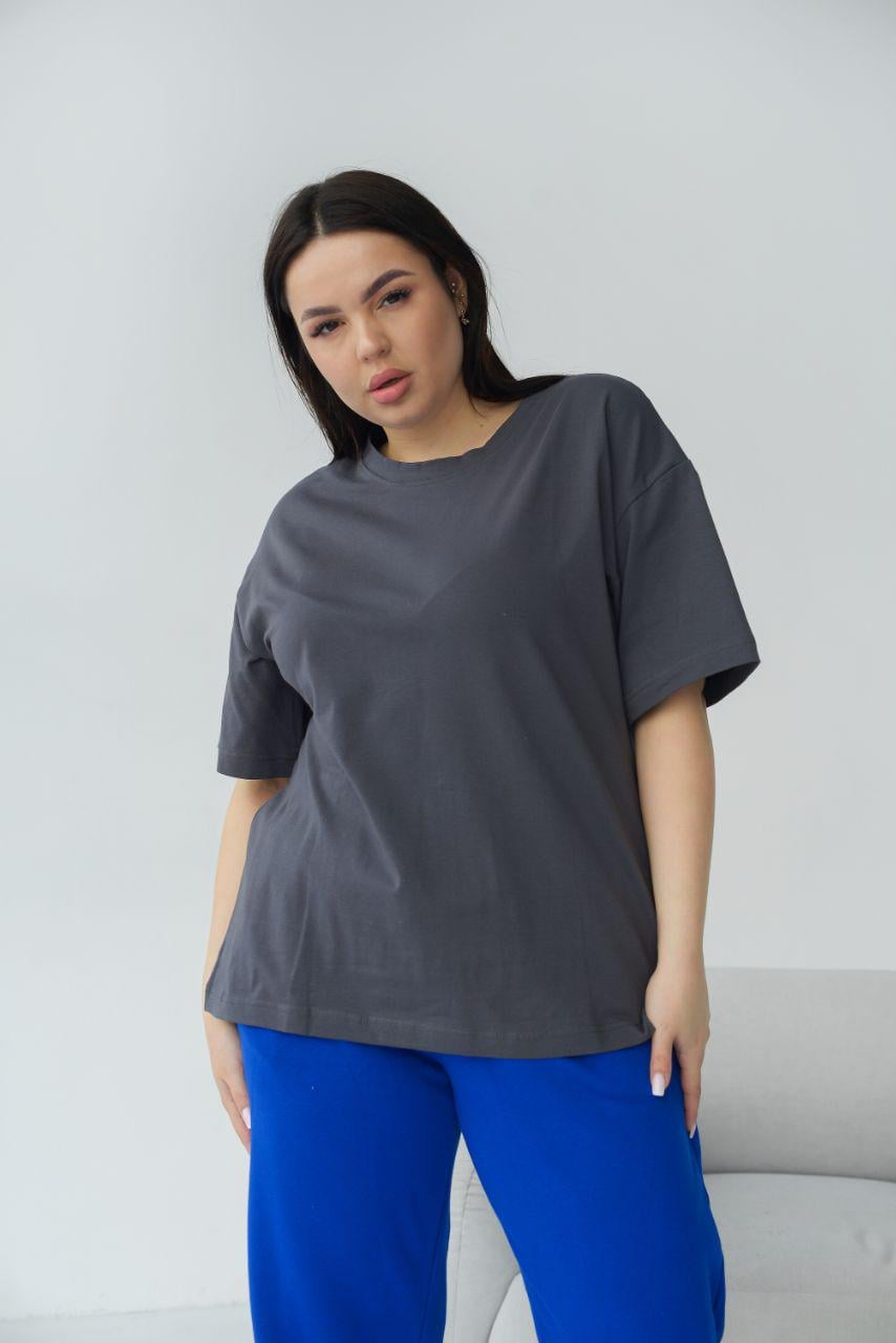 Футболка unisex oversize р. 52-54 Графит (14-7718 24)