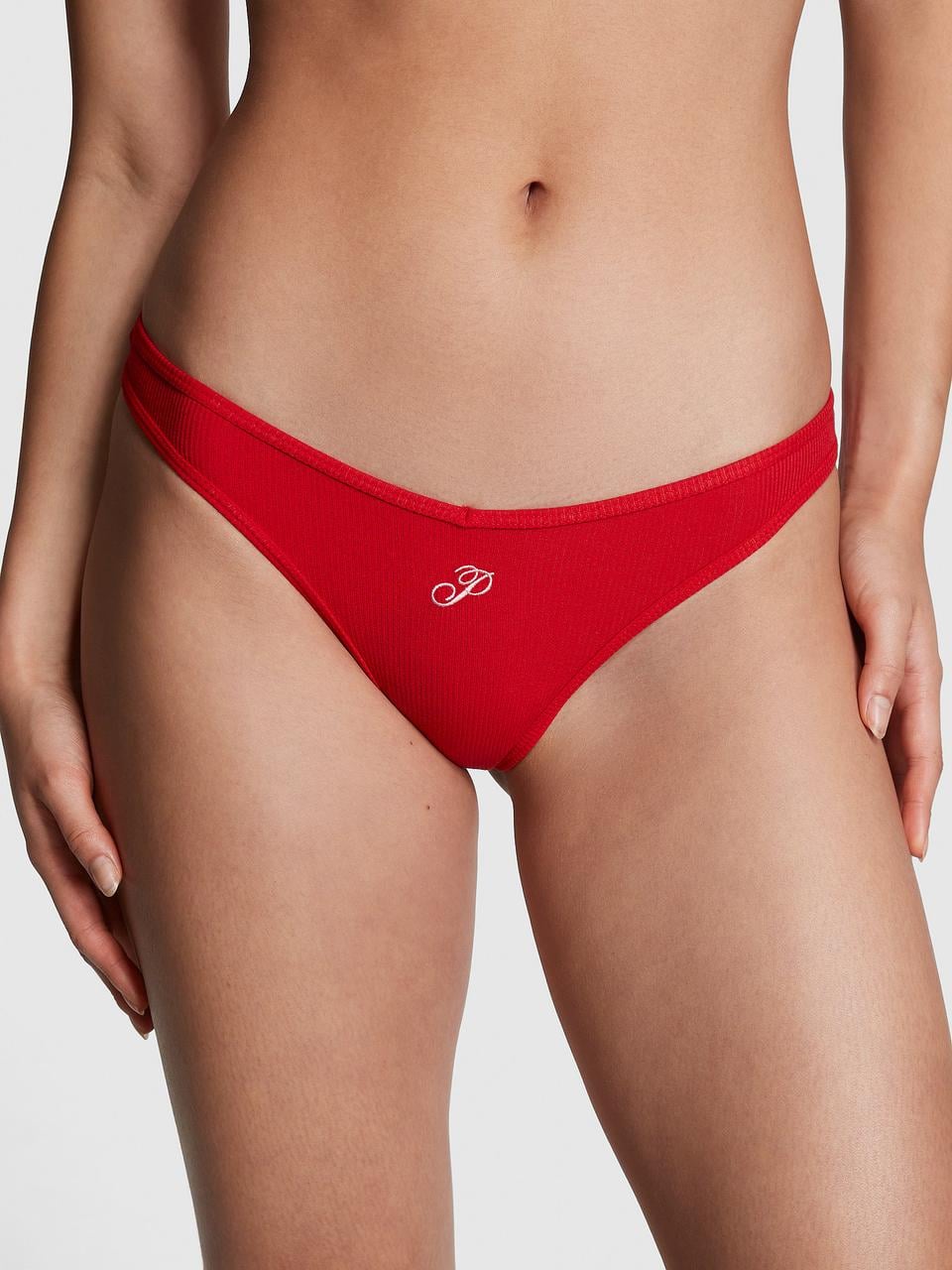 Трусики женские Victoria's Secret Stretch Cotton High-Leg стринги XS Красный (2356786951)