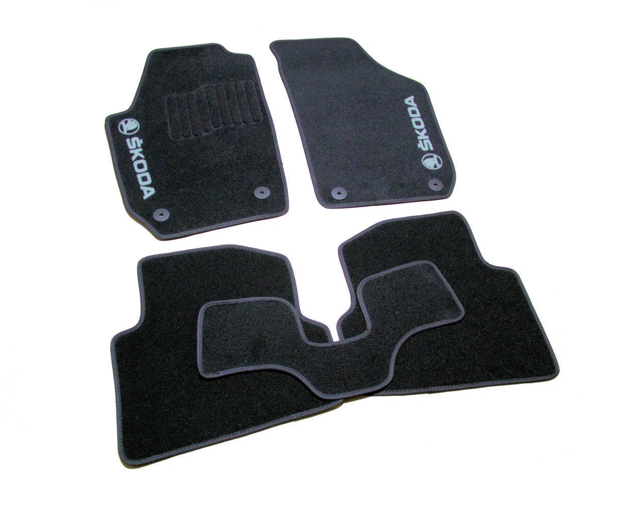 Килимки в салон ворсові для Skoda Fabia 2007-2014 5 шт. Чорний (1398312959)
