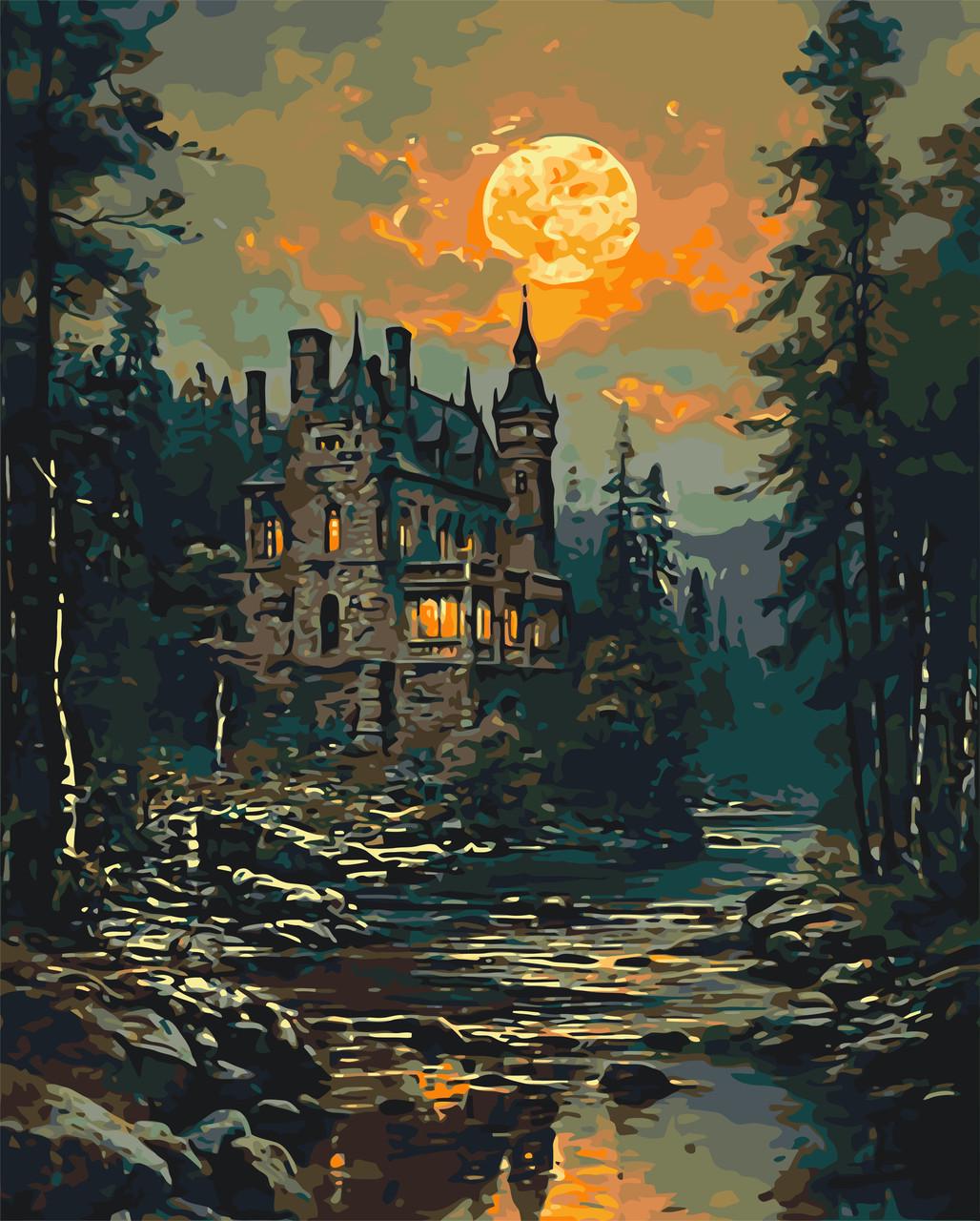 Картина по номерам ORIGAMI Пейзаж Таинственный замок 40х50 см