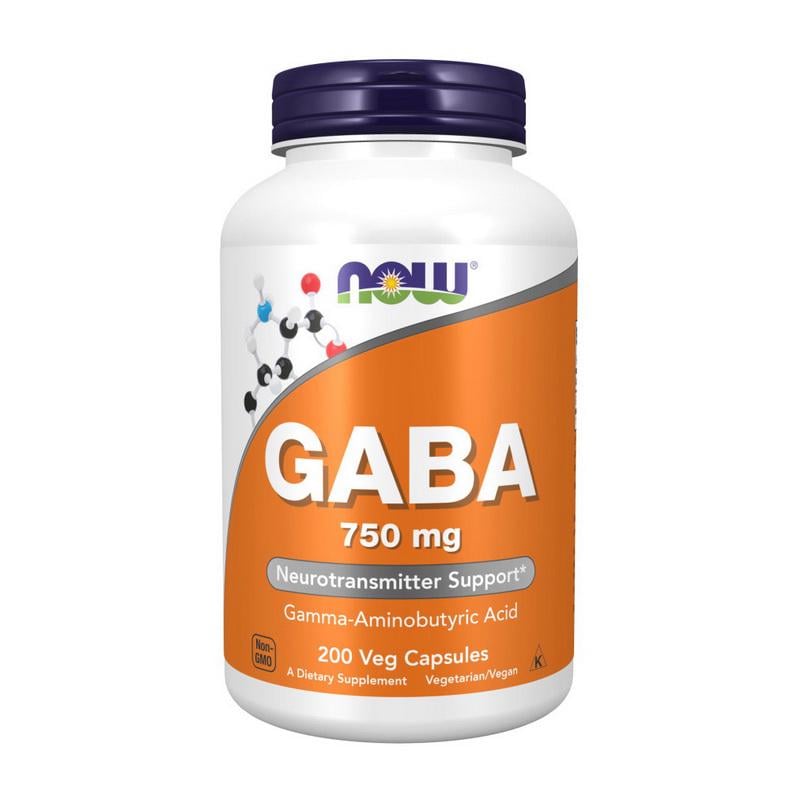 ГАМК NOW GABA 750 мг 200 капс.