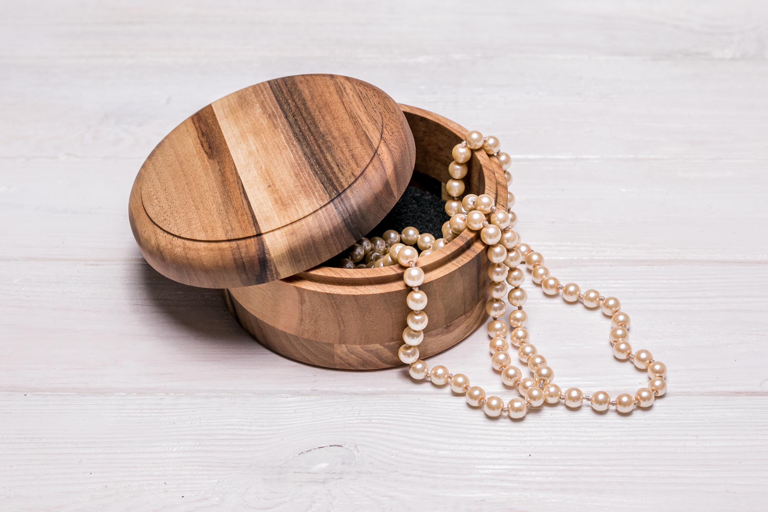 Шкатулка EcoWalnut деревянная круглая для украшений (EB-7) - фото 2