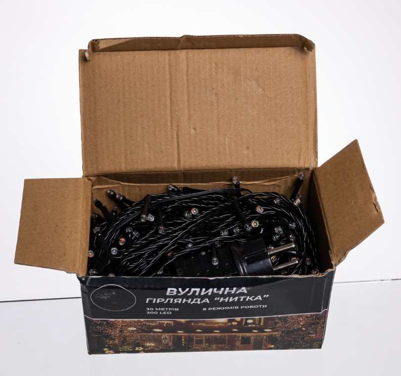 Гирлянда нить уличная 300 LED 30 м от сети черная нить Разноцветный - фото 5 Гирлянда нить уличная 300 LED 30 м от сети черная нить Разноцветный - фото 5