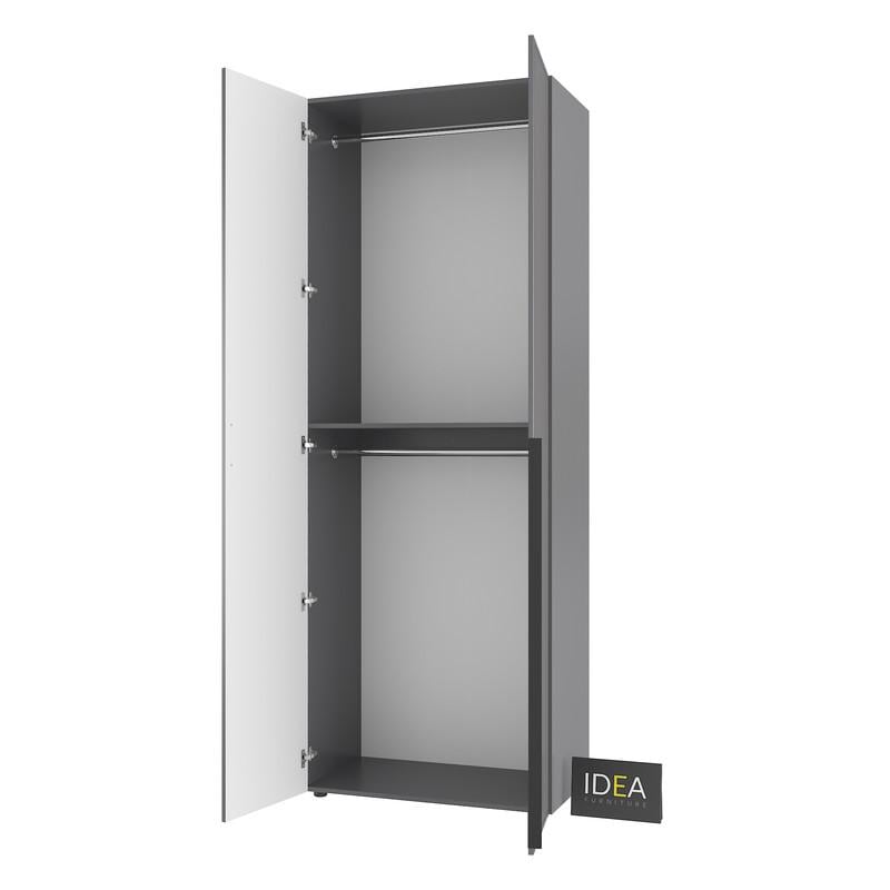 Шафа для одягу Idea С-7.1 з двома штангами Антрацитовий/Асфальт (1807) - фото 4 Шафа для одягу Idea С-7.1 з двома штангами Антрацитовий/Асфальт (1807) - фото 4