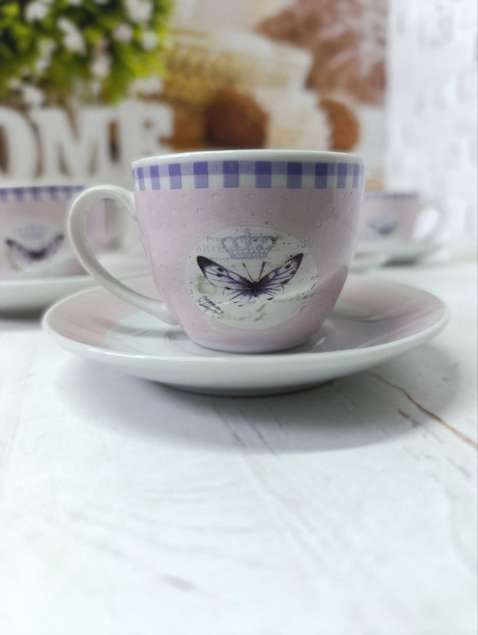Сервиз кофейный SNT Бабочка керамика 80 мл 12 пр. - фото 3