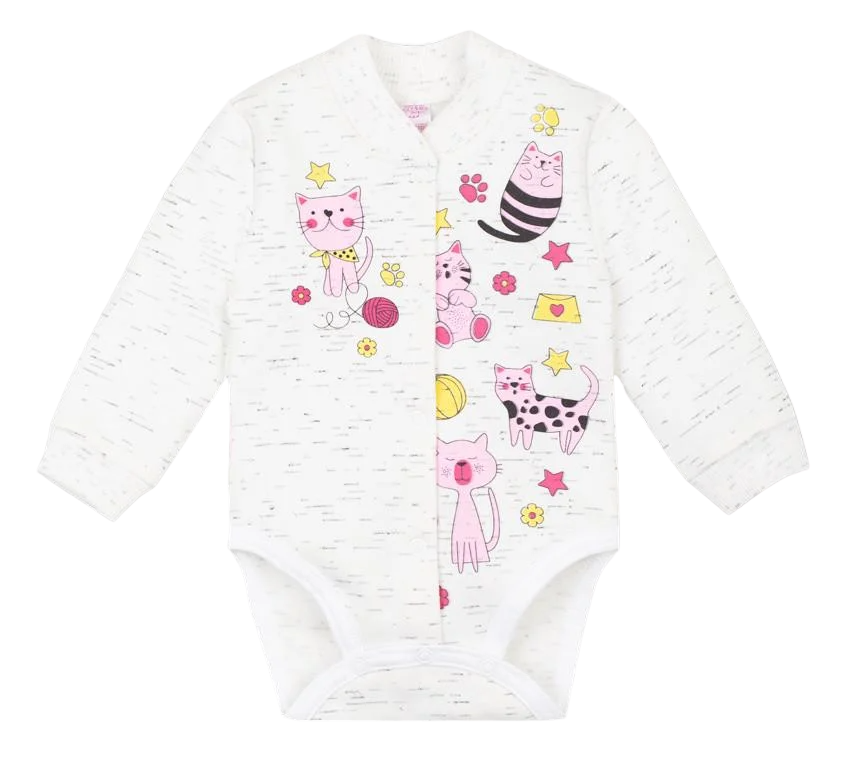 Боди детское хлопковое для девочки на кнопках Gabbi BD-20-22-3 Радужное настроение 62 см Молочное (12386)