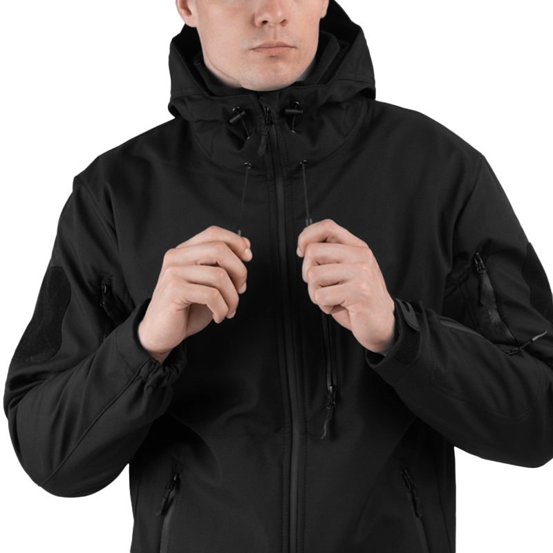 Куртка чоловіча осіння TacPrо Men`s SoftShell Black Jacket софтшелл р. 56/4 Чорний - фото 7