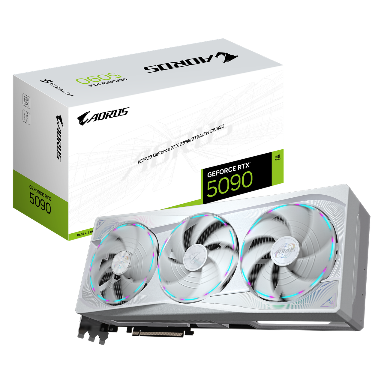 Видеокарта RTX 5090 32GB GDDR7 Aorus Stealth Ice Gigabyte (GV-N5090AORUSST ICE-32GD)