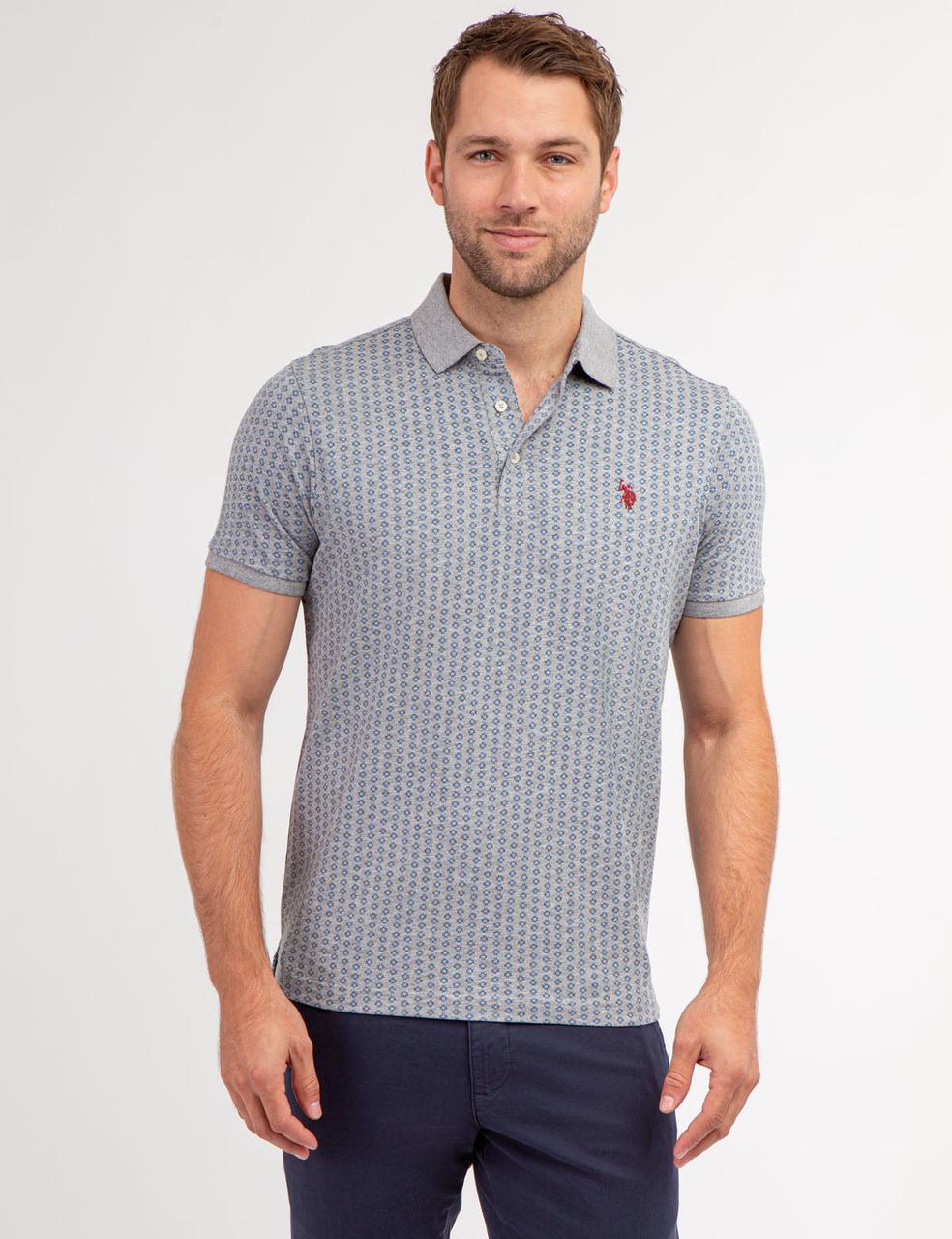 Поло мужское US Polo ASSN HEATHER Gray M Серый (2222469875)