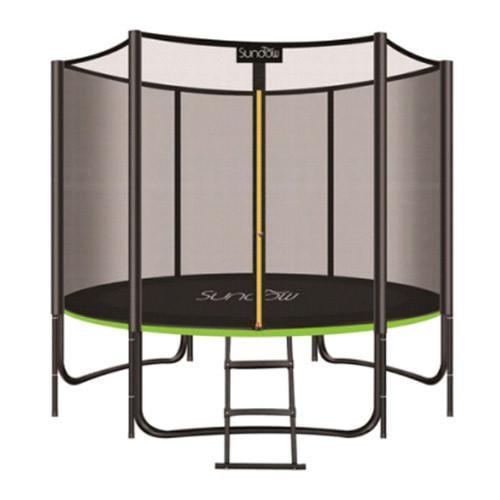 Батут детский MFC MS2920-1 с защитной сеткой металлической лестницей Черный (100-98-MS2920-1) - фото 1 Батут детский MFC MS2920-1 с защитной сеткой металлической лестницей Черный (100-98-MS2920-1) - фото 1