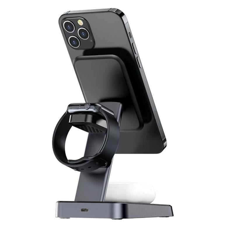 Зарядний пристрій бездротовий Acefast E3 desktop wireless charging stand Black (AFE3) - фото 5