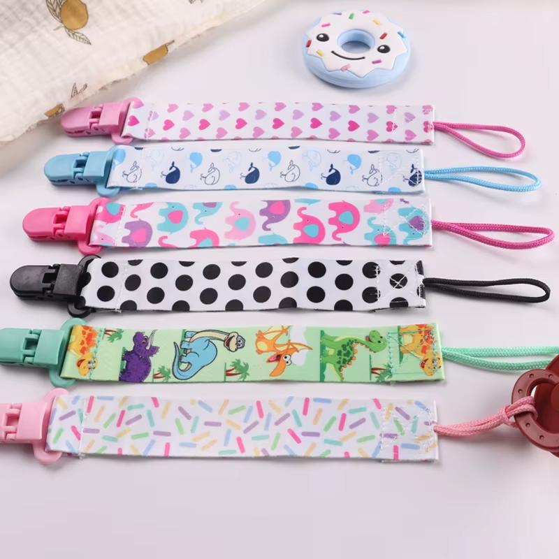 Держатель для пустышки/грызунка/ниблера с клипсой в горошек Белый с черным (2498595964) - фото 8