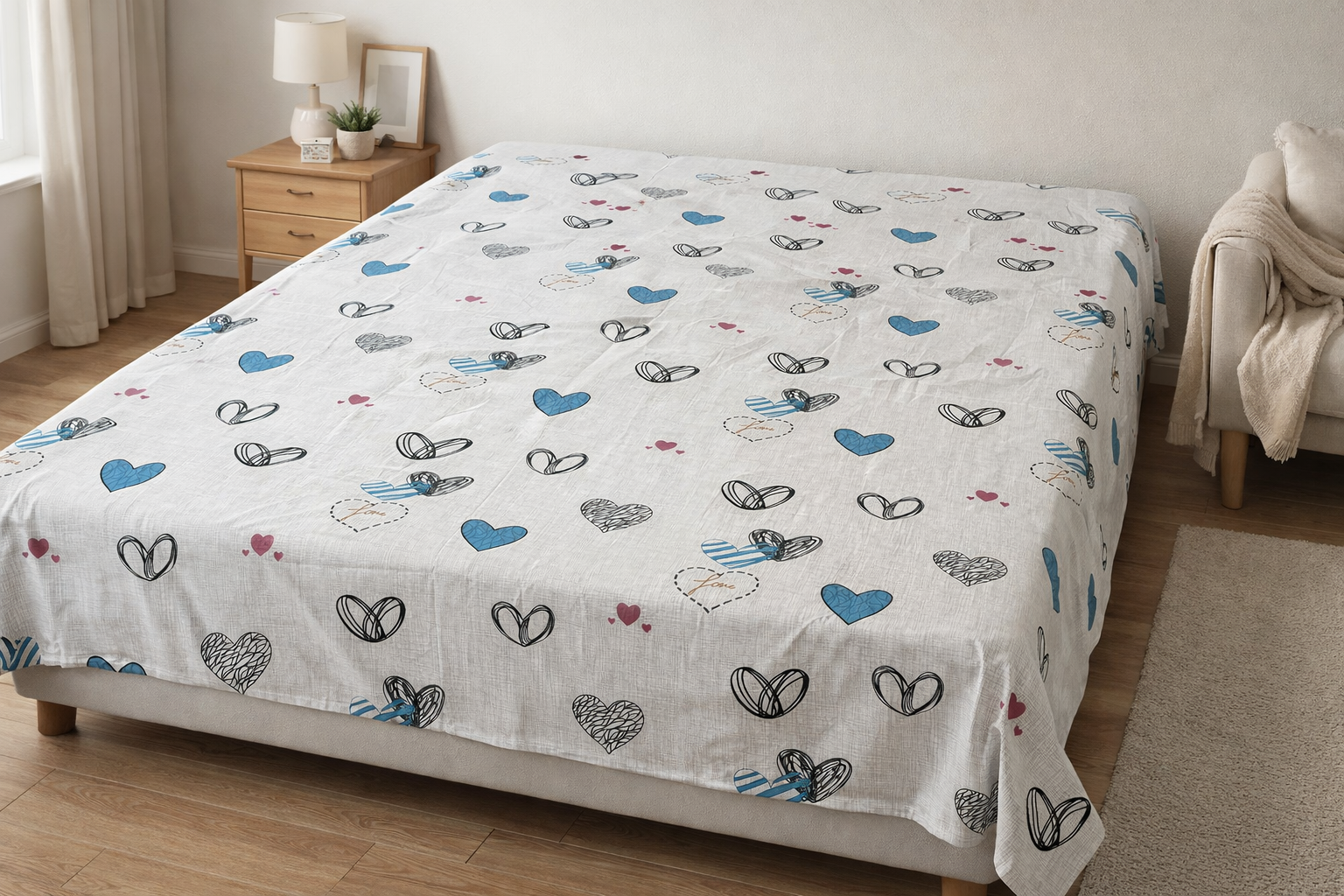 Простынь из бязи От всего сердца 150х220 см (GLux-2812/-150x)