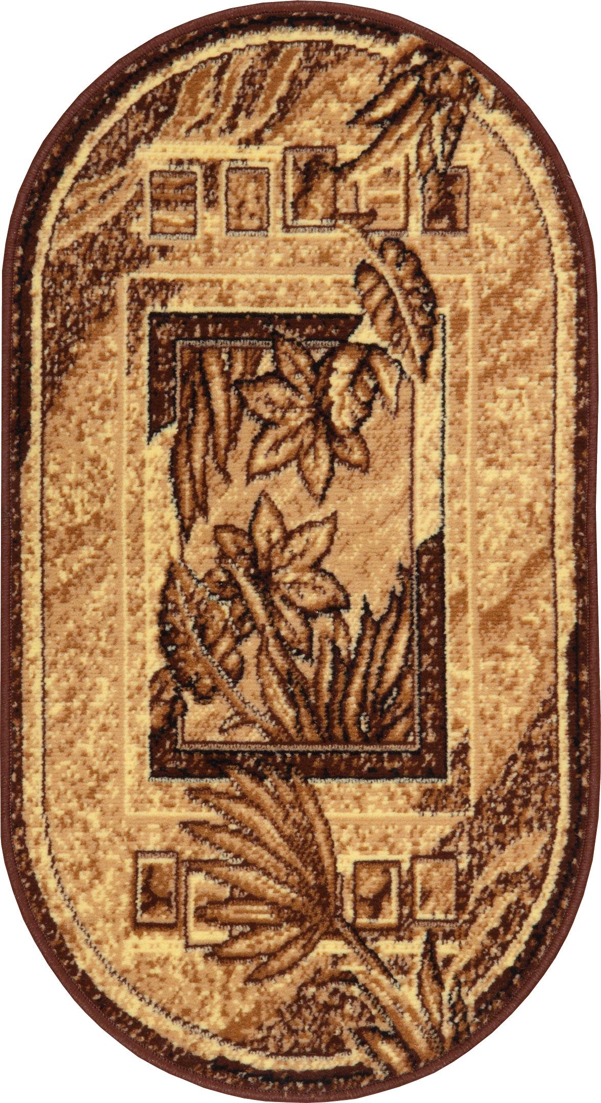 Ковер Karat Gold 309/12 0,6x1,1 м овальный Коричневый/Бежевый (00-00007184) - фото 1